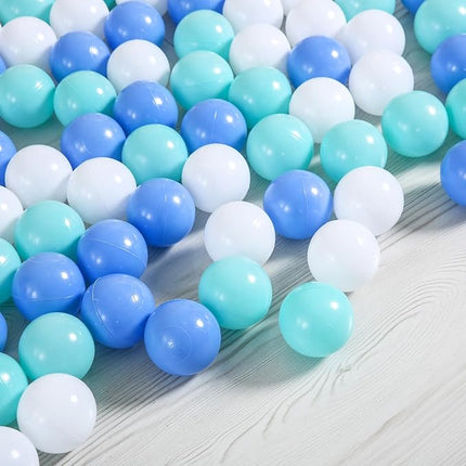Ball Pit Balls Pack of 100 200 500 - Star and Round Set BPA Free Phthalate Free Non-Toxic Crush Proof Play Balls Soft Plastic Balls for Toddlers Baby Kids Birthday Pool Tent Party