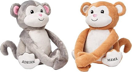Let's Make Memories Personalized Hugging Plush Monkeys - for Couples - Stuffed Animal, Multi,30369451