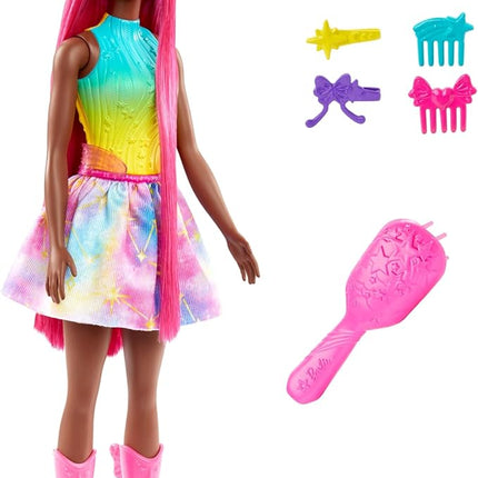 Barbie Unicorn Doll with 7-Inch-Long Magenta Fantasy Hair & Colorful Accessories for Styling Play, Themed Headband & Tail