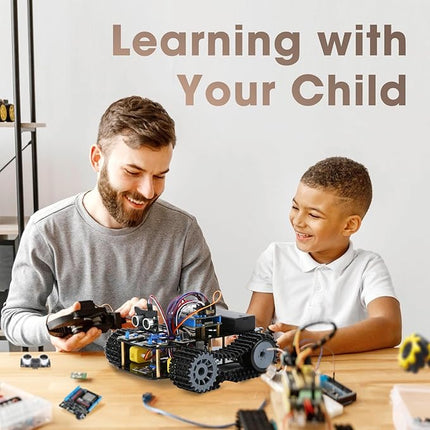 ACEBOTT Robot Kit, Robotics for Kids Ages 8-12, STEM Toys for Boys with Remote & App Control, Arduino & Scratch Compatible, Science Kits for Kids Age 8-12, Gift for Boys & Girls (Smart Robot Tank Car)
