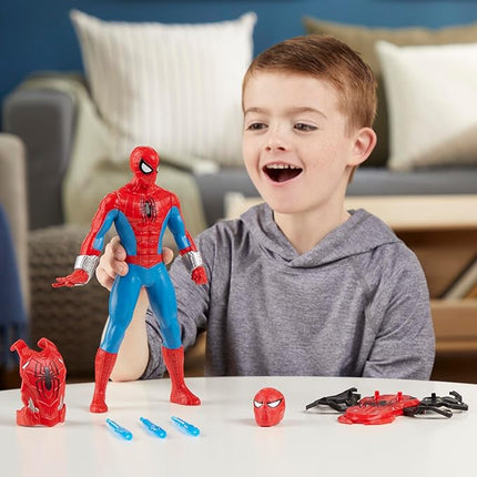 Marvel Spider-Man Thwip Blast Spider-Man Action Figure with Accessories, 11-Inch-Scale Super Hero Toys for Kids Ages 4 and Up