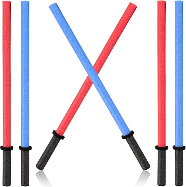 Liberty Imports 29-Inch Pool Noodles Foam Saber Toy Light Swords - Kids Bulk Party Favors - Ideal for Pools, Backyard, Summer Outdoors Play (6 Pack)