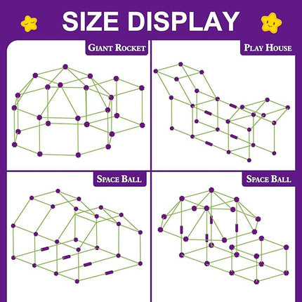 SpringFlower 100 PCS Glow in The Dark Fort Building Kit for Kids,Educational Gift for 3 4 5 6 7 8 9 10 11 12 Years Old Boys and Girls,STEM Construction Toys