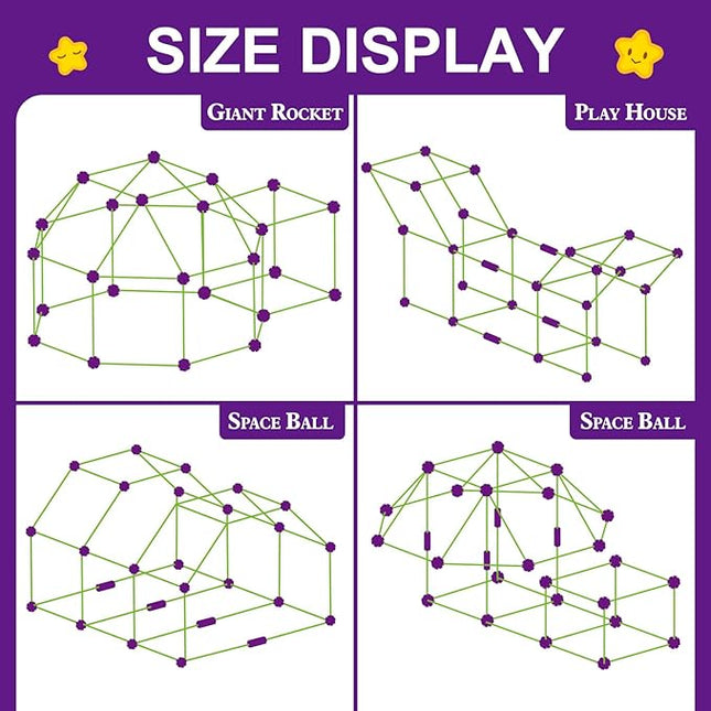 SpringFlower 100 PCS Glow in The Dark Fort Building Kit for Kids,Educational Gift for 3 4 5 6 7 8 9 10 11 12 Years Old Boys and Girls,STEM Construction Toys