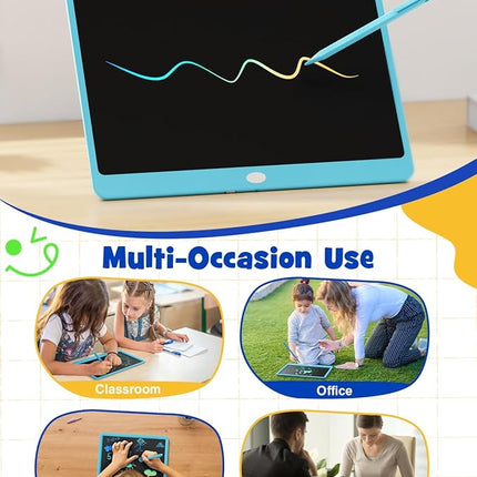 TEKFUN Birthday Gifts for Kids, 16inch LCD Writing Tablet Drawing Board, Teen Girl Boy Gifts Age 10 and Up, Birthday Gifts for All Age Groups, Erasable Writing Tablet for Business Meeting (Blue)