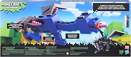 Nerf Minecraft Ender Dragon Blaster, 4-Dart Internal Clip, 12 Elite Foam Darts, Design Inspired by Minecraft Mob in The Game