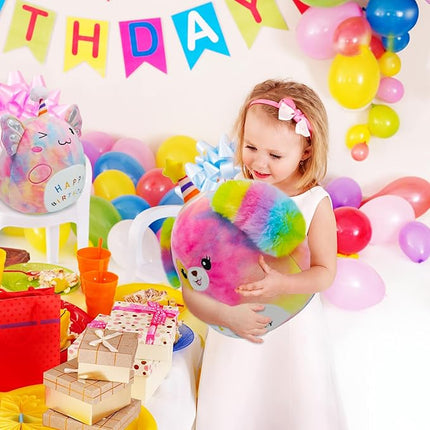 Dog Plush Toy 12 Inch Cute Unicorn Dog Birthday Stuffed Animal Soft Plushies Pillow Multicolour Doll Gifts for Kid Toddlers Home Room Decoration