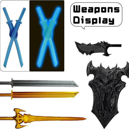 3D Printed 5.54-inch Multi-Jointed Action Figures Dummy13, Full Body Mechanical Movable Toy, Multiple Accessories, Hand Painted Figure, Desk Decoration, Creative Gifts (Glow at Night - Blue)