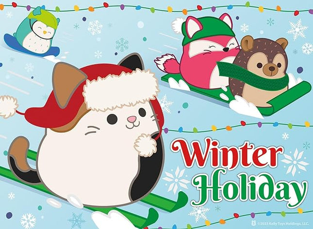 Buffalo Games - Squishmallow - Squishmallow Winter Holiday - 100 Piece Jigsaw Puzzle for Families -Challenging Puzzle Perfect for Game Nights - Finished Size is 15.00 x 11.00