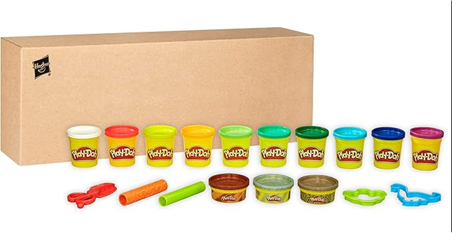 Play-Doh Dinosaur Theme 13-Pack of Non-Toxic Modeling Compound with 2 Cutter Shapes, 2 Roller Tools, and Scissors (Amazon Exclusive)