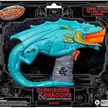 Nerf Dungeons & Dragons Rakor Blaster, 4 Elite 2.0 Darts, Kids Outdoor Games, D&D Blaster Toys for Ages 8 & Up