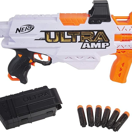 Nerf Ultra Amp Motorized Blaster, 6-Dart Clip, 6 Ultra Darts, Compatible Only Ultra Darts
