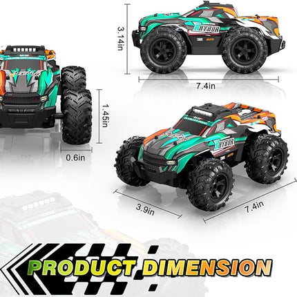 BLUEJAY Remote Control Car, 1:16 All Terrain High Speed RC Cars Truck for Boy, Rechargeable Monster RC Truck with Cool LED Lights & Spray, RC Cars Toys Gifts for Adults Kids Boys Girls 4-7 8-12