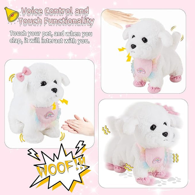 Puppy Toys for Kids, Toy Dogs That Walk and Bark, Walking Dog Toy for Kids with Leash, Interactive Stuffed Puppy with Remote Control, for Girls and Boys Aged 3-7 Year Old