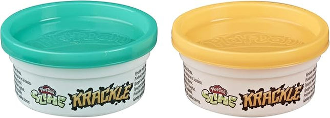 Play-Doh Krackle Slime Orange & Green 2 Pack of Slime Compound with Beads for Kids 3 Years & Up