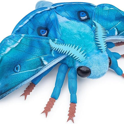 Head Hawkmoth Plush, Simulation Hawkmoth Stuffed Animals -26 inches, Moth Plushie Model Collction, for Moth Lovers, Kids,Blue,M