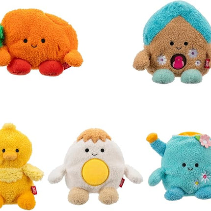 BumBumz 4.5-inch SpringBumz Plush 5-Pack - Carson Carrot, Cammie Yellow Chick, Ethan Hard Boiled Egg, Cosimo Watering Can, and Blair Bird House - from The Makers of Original Squishmallows