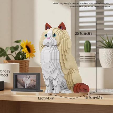 Animal Cat Series Pet Ragdoll Cat Building Block Kits - Secret Small Storage Box Inside! Ideal Toy for Cat Lovers, Kids & Adults