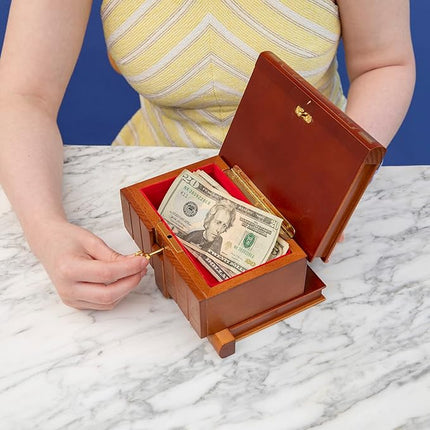 Bits and Pieces - Elegant Treasure Box - Premium Quality Jewelry Box - Secret Box with Brainteaser Puzzle for Gifts or Valuables - 7 x 5 x 3 ¾ inches