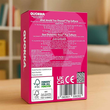 QUOKKA Pop Culture Card Game for Teens, Kids, Adults – 500+ Trendy Questions About Music, Movies & Internet Fun | What Would You Choose Challenge | Funny Party & Family Night Game, Travel & Sleepovers