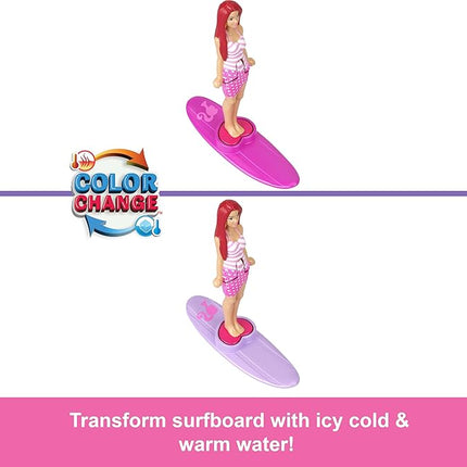 Barbie Mini BarbieLand Doll & Toy Vehicle Set, 1.5-inch Doll & Beach Convertible with Color-Change, Plus Beach Accessory