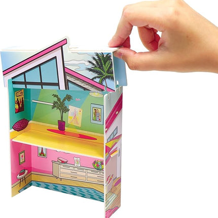 Barbie Dreamhouse Shrinky Dinks Kit – Shrink Art Activity Set with Pre-Cut Sheets, Colored Pencils and Keychains – Creative Craft Toy for Girls Ages 5+