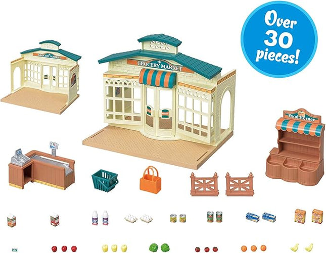 Calico Critters Grocery Market - Shop, Play, and Let Creativity Bloom!, Cream & Brown