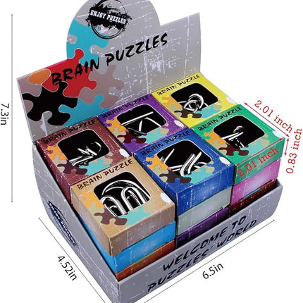 AHYUAN 24 Pack Metal Puzzles Brain Teaser IQ Wire Metal Puzzles with Paper Box Gift Package Fidget Toys Educational Puzzle Games Toys Magic Trick Toy Party Favors for Kids Adults Challenge