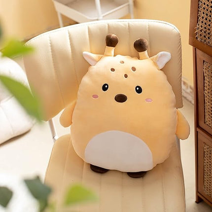 Soft Flat Deer Plush Hugging Pillow Cute Beige Deer Unicorn Stuffed Animal Fawn Plushies Toys Kids Fawn Anime Cushion for Birthday, Valentine's Day, Christmas...16.5 Inch