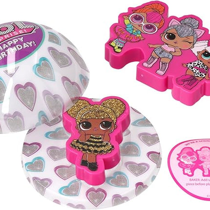 DecoSet® L.O.L. Surprise! Cake Decoration, 4 Piece Cake Topper Set With Cookie Cutter & Sprinkle Shaker! L.O.L. Surprise! Let's Be Friends, For Birthday Party & Celebrations