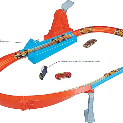 Hot Wheels Toy Car Track Set, Rapid Raceway Champion, Multi-Car Launcher, Connects to Other Sets, Includes 1:64 Scale Car