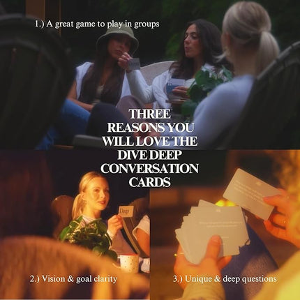 Daily Dopamine Dive Deep Conversation Cards - Get to Know Each Other Ice-Breaker | Deep & Meaningful Conversations | Card Game for Teens, Adults, Couples | Fun Family Party Game for Events & Parties
