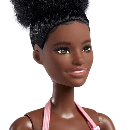 Barbie Loves the Ocean Doll with Natural Black Hair Wearing Pineapple Dress & Accessories, Fashion Doll & Clothes Made from Recycled Plastics