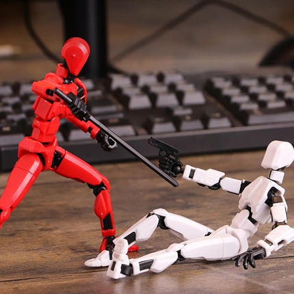 T13 Action Figure Set, 3D Printed Multi-Jointed Movable Robot Dummy Set Lucky 13 Action Figure Articulated, for Collectors Desktop Decorations (3pcs)