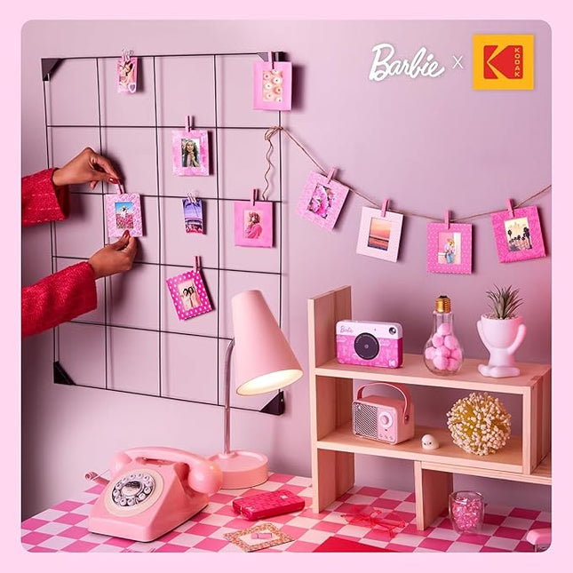 Kodak x Barbie Colorful & Decorative Barbie-Themed Hanging Square Frames for Zink 2x3” Photo Projects – 10 Iconic Barbie Frames for Decorating Your Scrapbook, Journal and More -Includes Rope and Clips