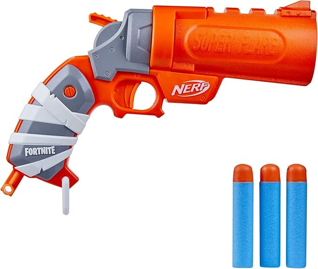 Nerf Fortnite Flare Dart Blaster, Break-Open Dart Loading, Includes 3 Nerf Mega Darts That Whistle Through The Air, Pull-Down Priming Handle
