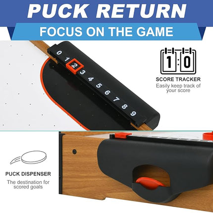 40in Tabletop Air Hockey Table, Portable Arcade Game Table for Kids and Adult, Indoor Game Table w/ 2 Pucks, 2 Pushers, Electronic Motor Fans for Game Room、Family Recreation