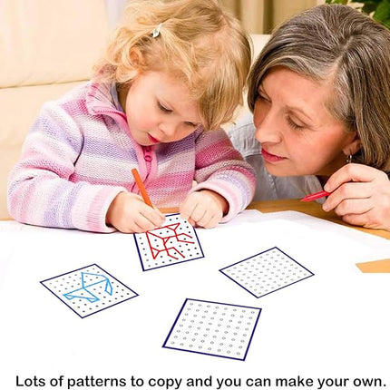 Thoth Montessori Wooden Geoboard Mathematical Manipulative Material Array Block Geo board with 36Pcs Pattern Cards and Rubber Bands Matrix 8x8 for Kids Graphical Educational Toys Early Development Toy