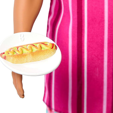 Barbie Mysteries: Beach Detectives Ken Doll Wearing Removeable Signature Outfit with Storytelling Accessories, Including Apron & Snacks