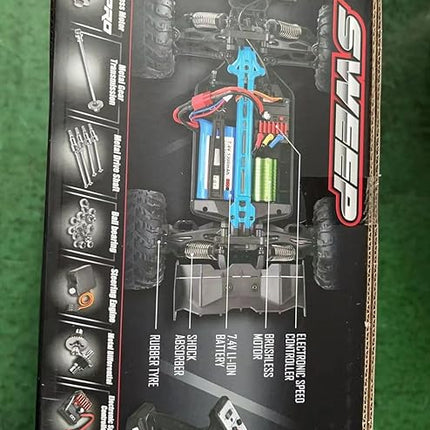 X-Verse 1:16 Fast Brushless RC Car for Adults, Max 50 mph, 4X4Off Road Remote Control Truck, 4WD High Speed Drift RC Car, All Terrain RC Truggy(3 Battery)