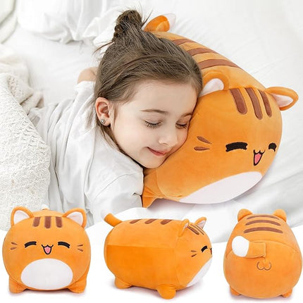 Auspicious beginning Orange Cat Stuffed Animal-16'' Orange Cat Plush, Kawaii Soft Plush Toy, Plushie Soft Kawaii Stuffed Animal Pillow Doll for Kids' Birthdays Home Decoration