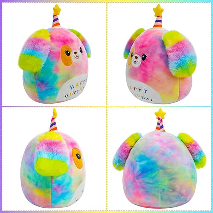 Dog Plush Toy 12 Inch Cute Unicorn Dog Birthday Stuffed Animal Soft Plushies Pillow Multicolour Doll Gifts for Kid Toddlers Home Room Decoration