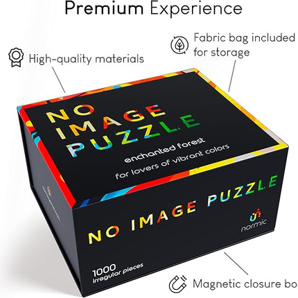No Image Puzzle 1000 Irregular Pieces Extreme Difficult Jigsaw Challenge Adults Hardest Puzzle No Guide Ultimate Brain Teaser Hard Level Enchanted Forest Mystery Unique Gift