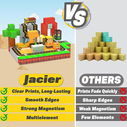 138PCS Magnetic Blocks - Magnetic Building Blocks Magnet Block Cubes Construction Set, STEM Sensory Stacking Toys for Kids Boys Girls Ages 3 4 5 6 7 8-12 Holiday Christmas Birthday Gifts