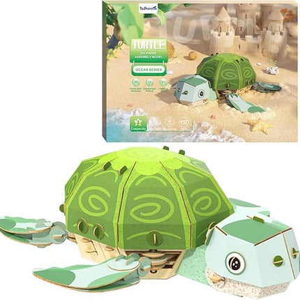 3D Puzzles for Kids Ages 8-13 – Eco-Friendly DIY Educational Toy for Boys and Girls,Creative Brain-Teaser Puzzles,Turtle Rompecabezas 3D, Birthday