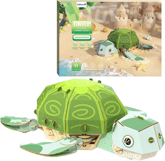 3D Puzzles for Kids Ages 8-13 – Eco-Friendly DIY Educational Toy for Boys and Girls,Creative Brain-Teaser Puzzles,Turtle Rompecabezas 3D, Birthday