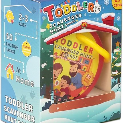 Indoor Scavenger Hunt for Toddlers, 27pcs Scavenger Hunt Cards at Home, Learning Games for Boys and Girls Ages 2-3, Birthday Gifts for Kids