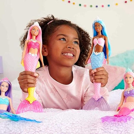 Barbie Dreamtopia Mermaid Doll with Blue Hair, Pink & Blue Ombre Tail & Headband Accessory