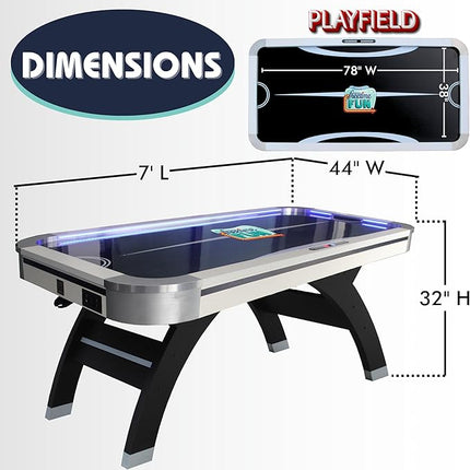 Freetime Fun Air Hockey Table 7 ft Game Table for Adults Light Up - Full Size Arcade Air Powered Indoor LED Hockey Table for Game Room