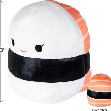 Squishmallows Original 10-Inch Solenn The Salmon Sushi - Official Jazwares Plush - Collectible Soft & Squishy Sushi Stuffed Animal Toy - Add to Your Squad - Gift for Kids, Girls & Boys